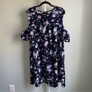 Alison Andrews Navy Floral Open Sleeve Dress